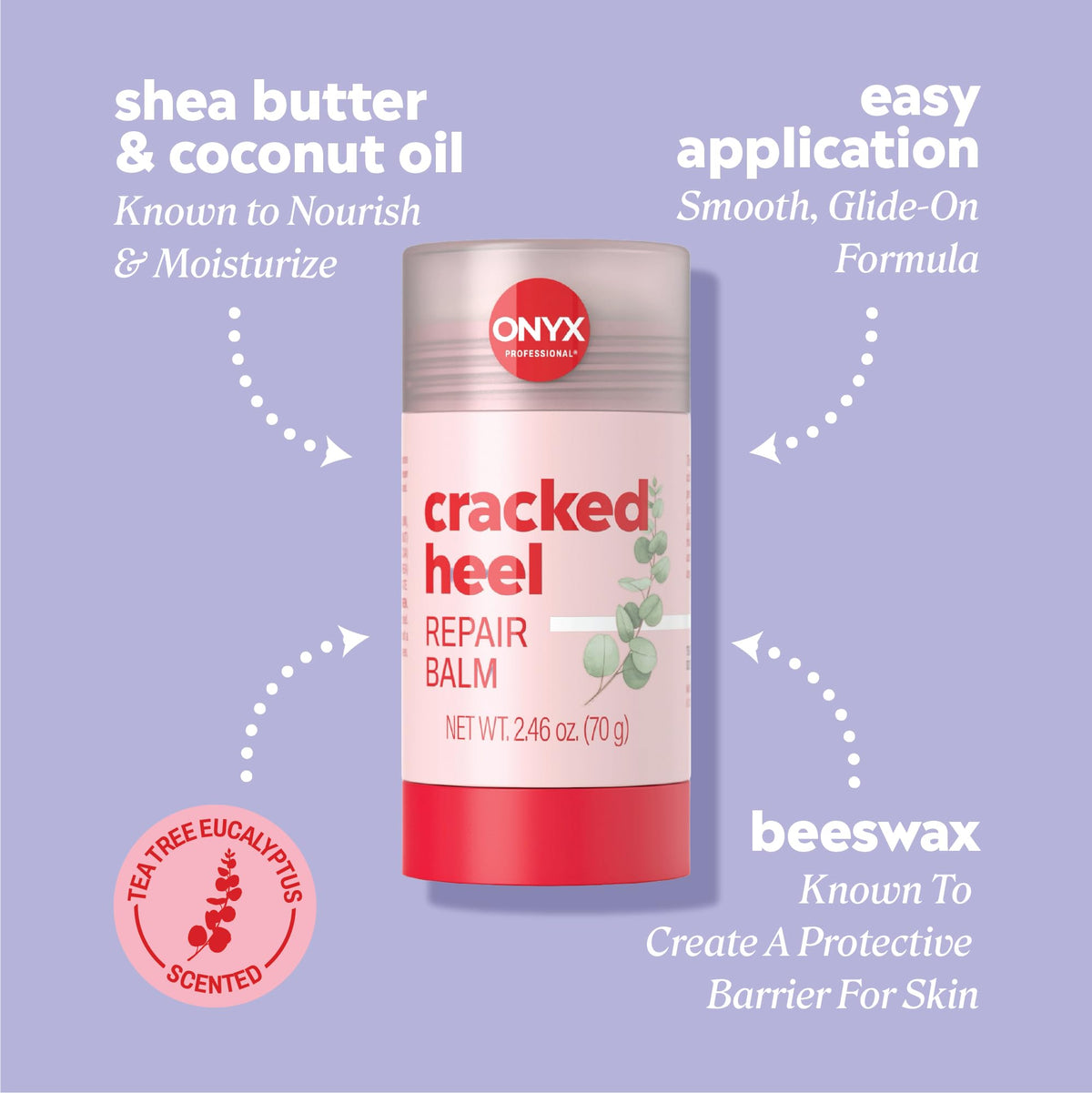 Onyx Professional Cracked Heel Repair Balm Stick application on dry feet