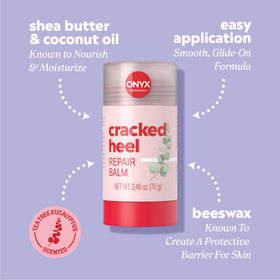 Onyx Professional Cracked Heel Repair Balm Stick application on dry feet