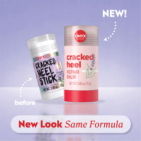Onyx Professional Cracked Heel Repair Balm Stick back view showing ingredients