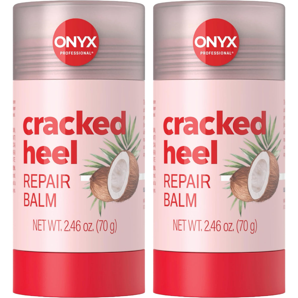Onyx Professional Cracked Heel Repair Balm Stick front view with coconut scent