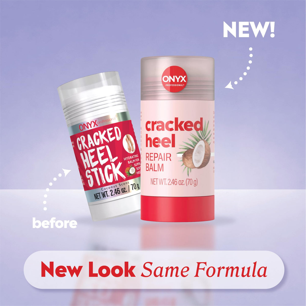 Onyx Professional Cracked Heel Repair Balm Stick side view showing applicator