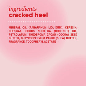 Onyx Professional Cracked Heel Repair Balm Stick with ingredients displayed