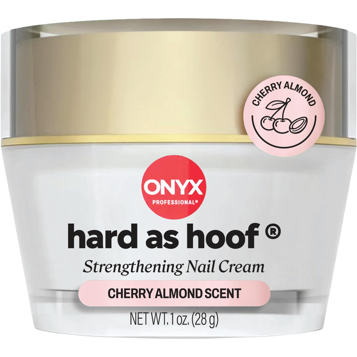 Onyx Professional Hard as Hoof Nail Strengthening Cream 1 oz Cherry Almond front view