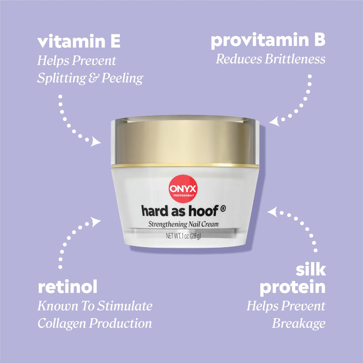 Onyx Professional Hard As Hoof Nail Strengthening Cream 1 oz side view