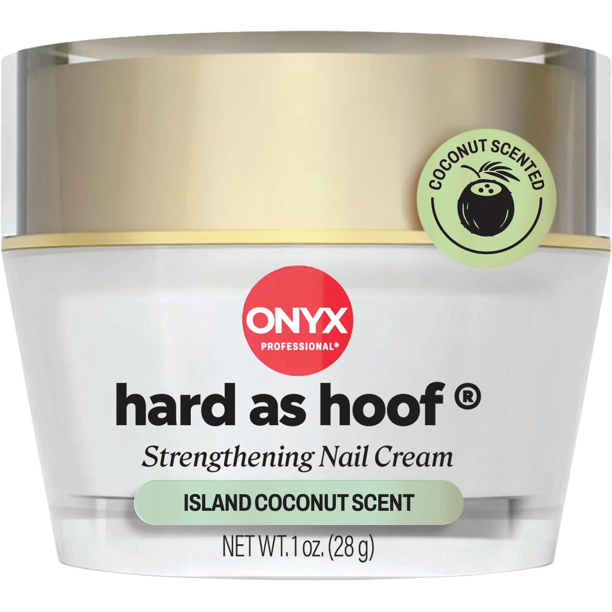 Onyx Professional Hard as Hoof Nail Strengthening Cream front view with packaging