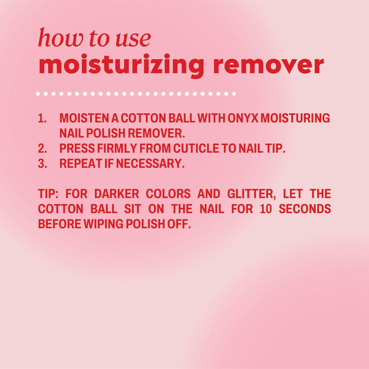 Onyx Professional Nail Polish Remover packaging details