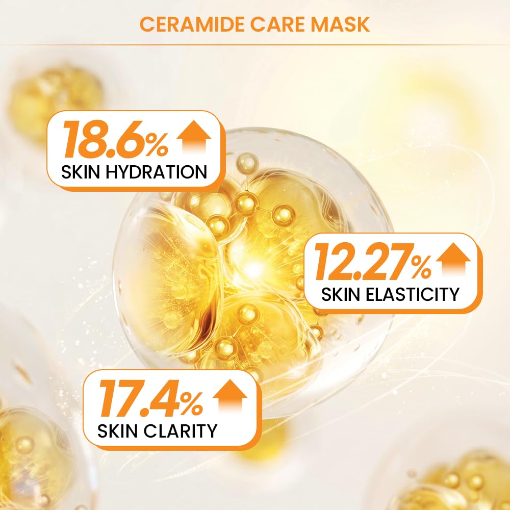#OOTD Ceramide Glowing Vegan Face Sheet Mask application on skin