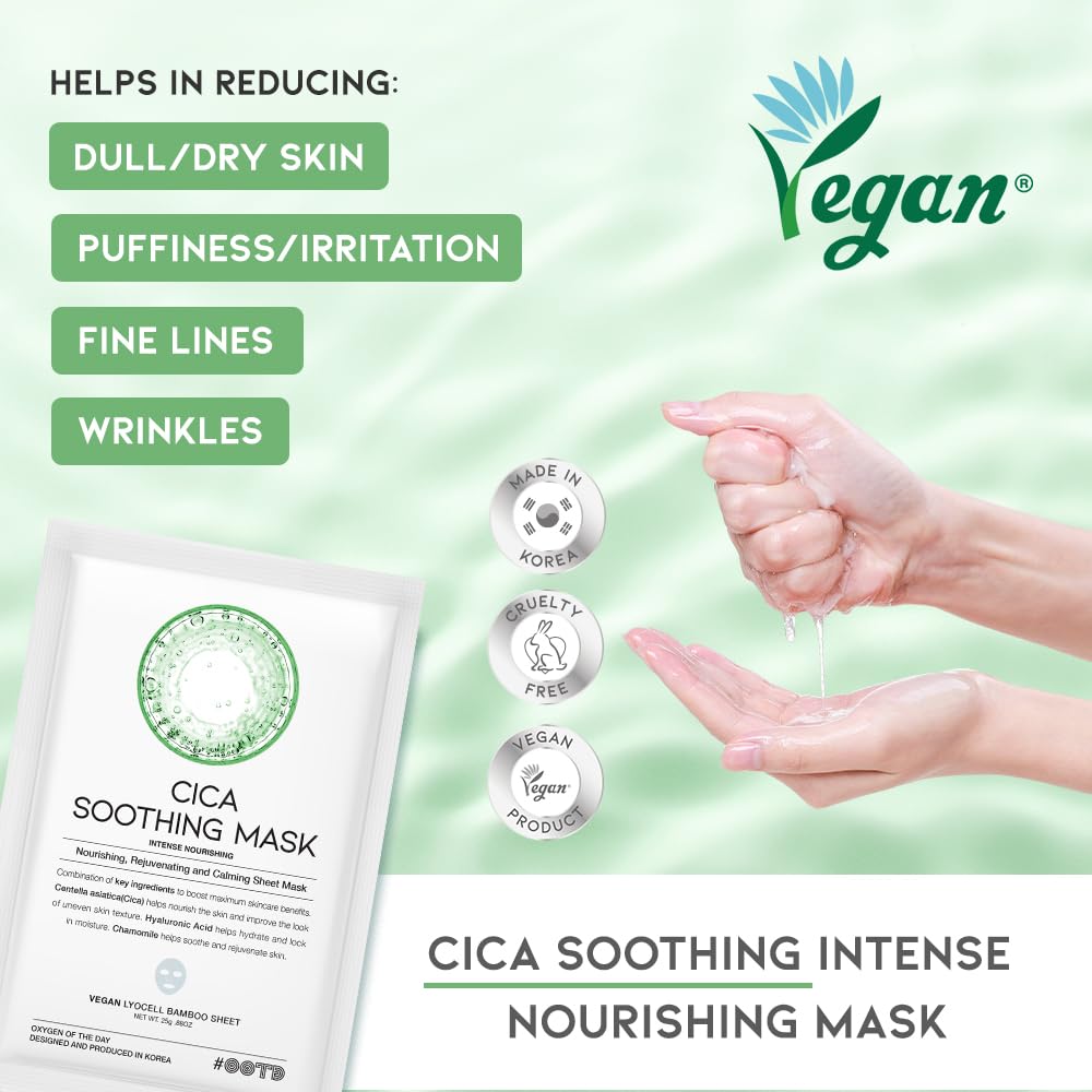 #OOTD Cica Calming Moisturizing Sheet Mask with ingredients