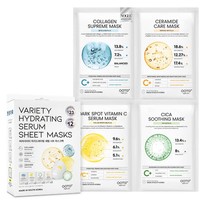 #OOTD Korean Sheet Mask 12-Pack front view with packaging