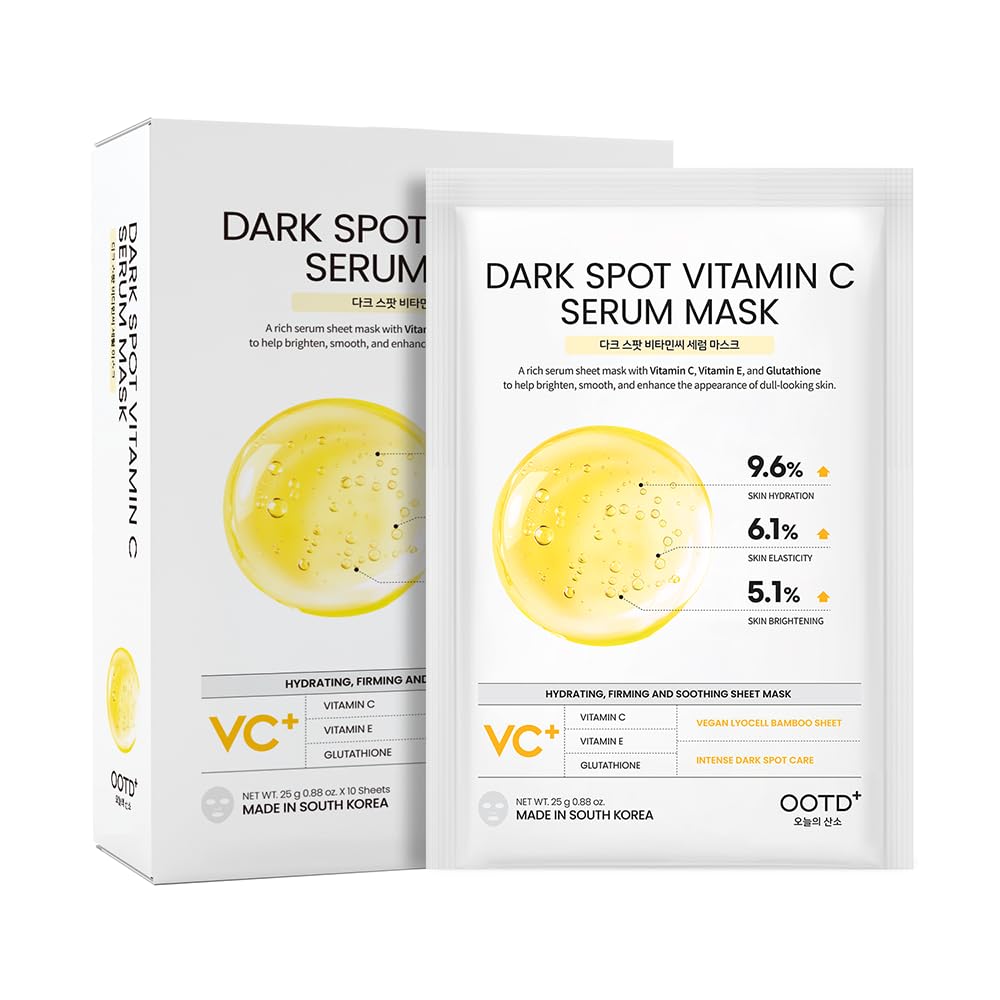 #OOTD Vitamin C Radiance Hydrating Sheet Mask front view, 10-pack
