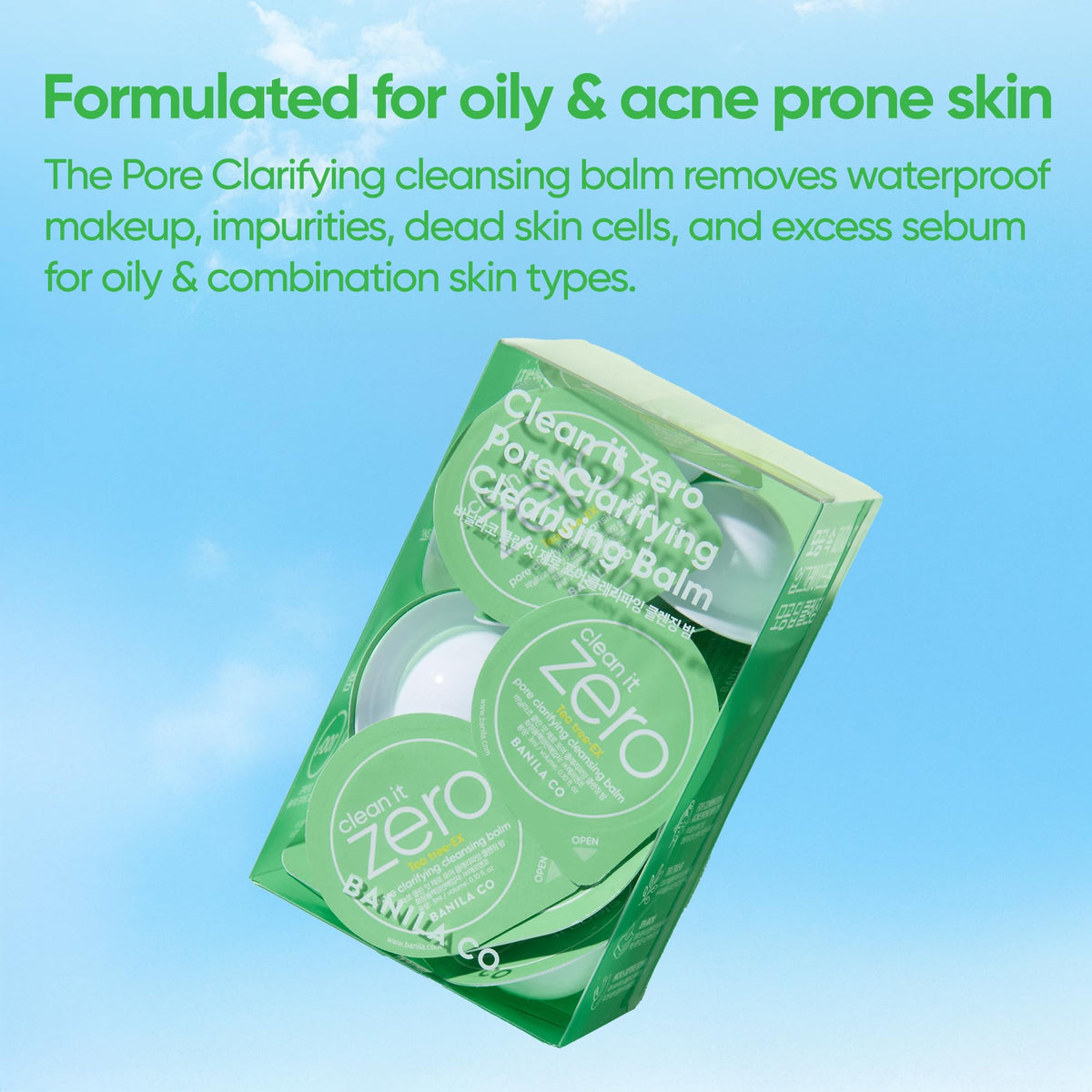 Open BANILA CO balm pod showing the balm texture