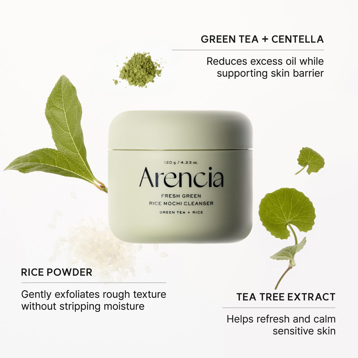 Open container of ARENCIA Korean Rice Mochi Face Cleanser