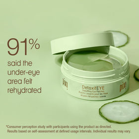 Open container of Pixi DetoxifEYE Hydrogel Eye Patches showing patches