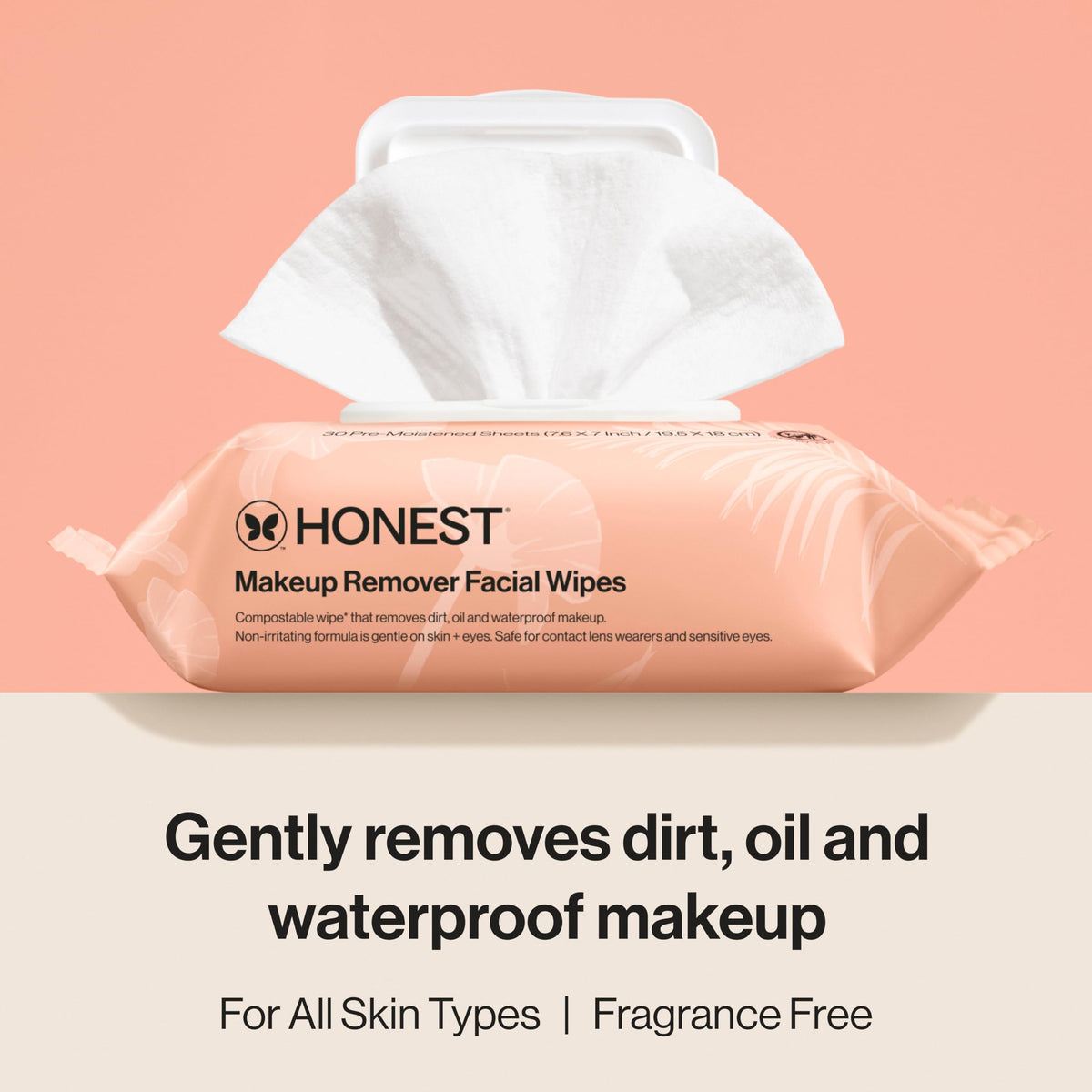 Open Honest Beauty Cleansing Wipes showing cloth texture