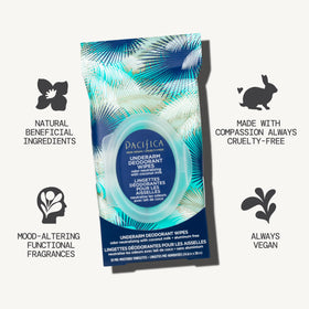 Open Pacifica Coconut Milk Deodorant Wipes showing individual wipe