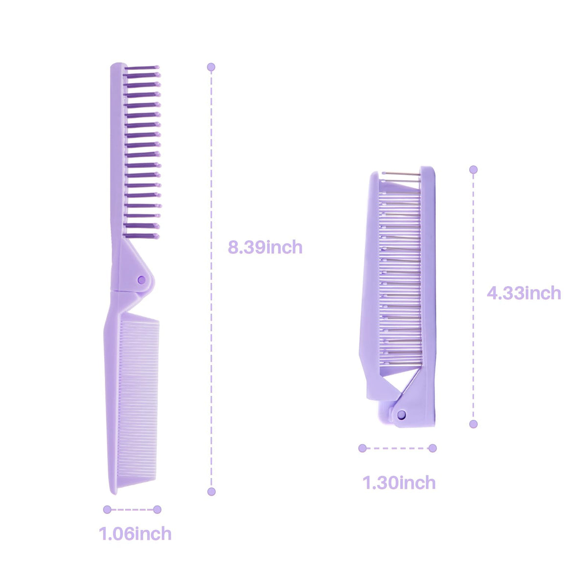 Open view of RHOS Mini Folding Comb with coarse teeth