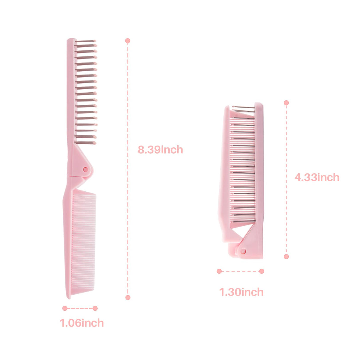 Open view of RHOS Mini Folding Comb with fine teeth