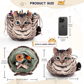 Openhahaha Cat Makeup Bag in use at a dressing table