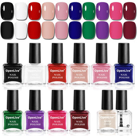 OpenLive 12Pcs Nail Polish Set with base and top coat packaging