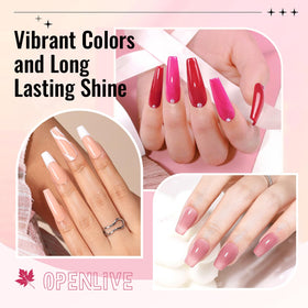 OpenLive 5ml nail polish bottles arranged in a row