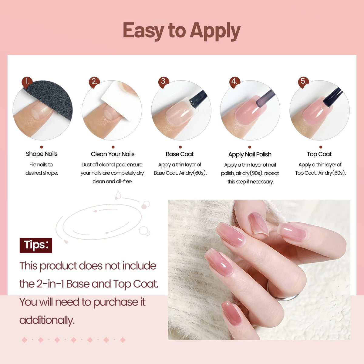 OpenLive Jelly Nail Polish set showing nude pink colour