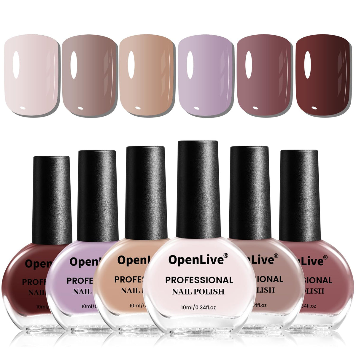 OpenLive Nail Polish Set 6 bottles in various colours