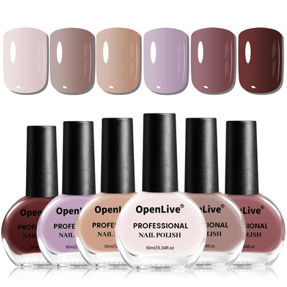 OpenLive Nail Polish Set 6 bottles in various colours