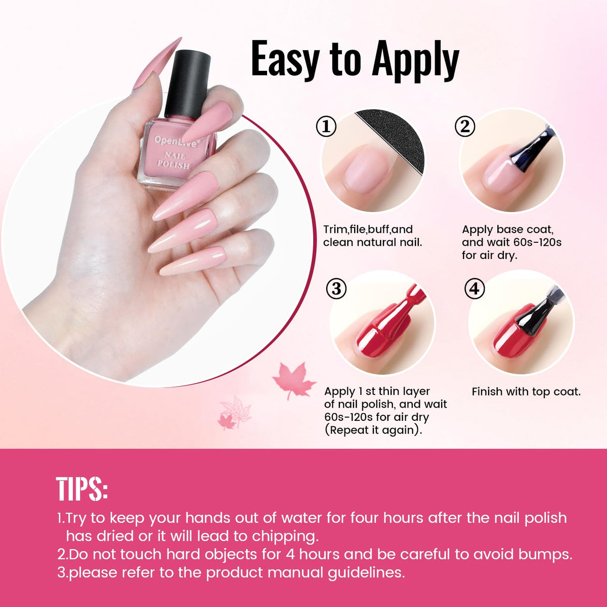 OpenLive nail polish set with vibrant shades for nail art