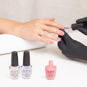 OPI Bathtime Bubbly nail polish applied on manicured nails