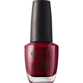 OPI Bogotá Blackberry Nail Lacquer front view with dark red pearl finish