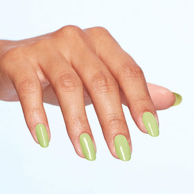 OPI Clear Your Cash bright green nail polish on nails