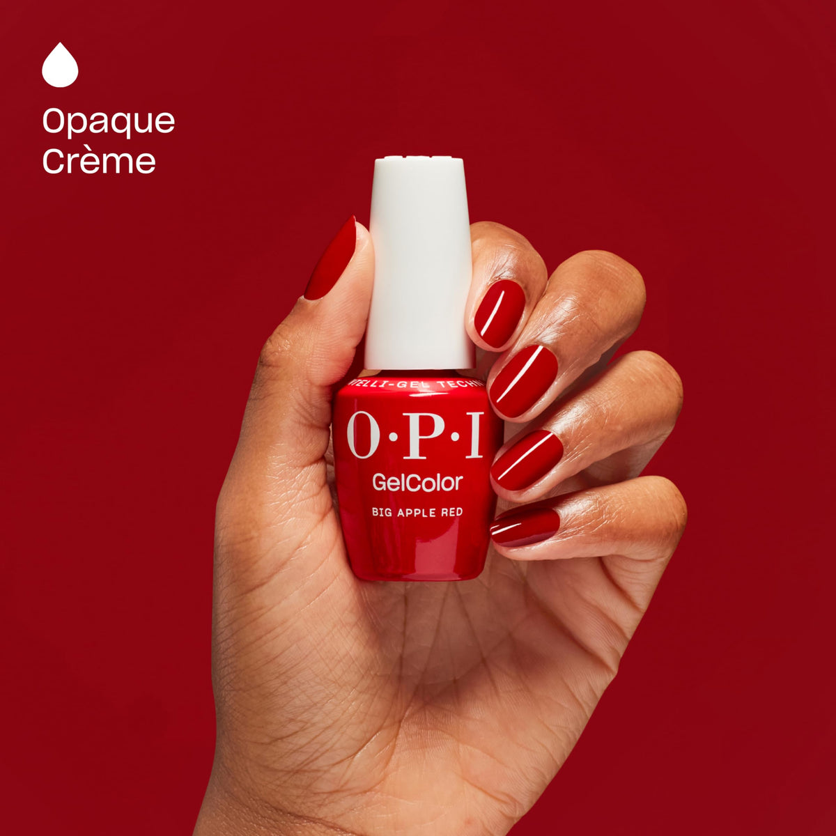 OPI GelColor Big Apple Red Gel Nail Polish application on nails