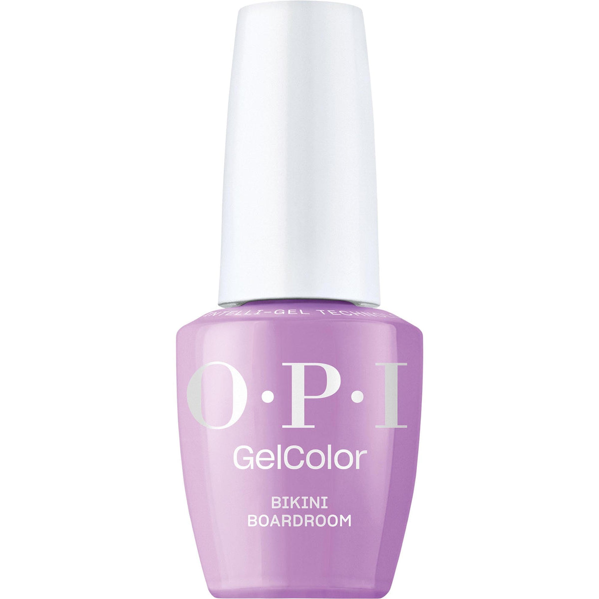 OPI GelColor Bikini Boardroom soft purple pearl shimmer bottle front view