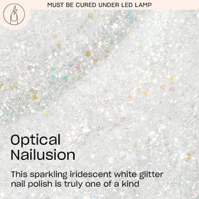 OPI GelColor Bright White Glitter Nail Polish bottle with brush