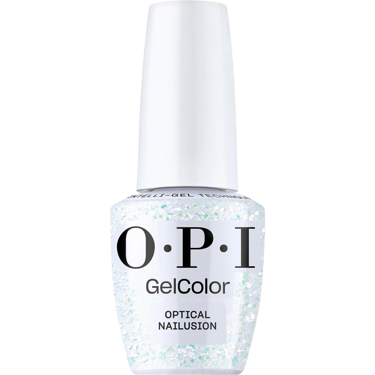 OPI GelColor Bright White Glitter Nail Polish front view