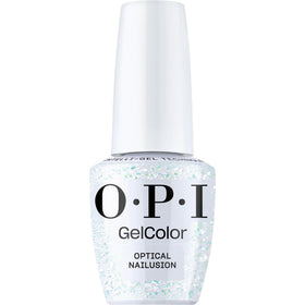OPI GelColor Bright White Glitter Nail Polish front view
