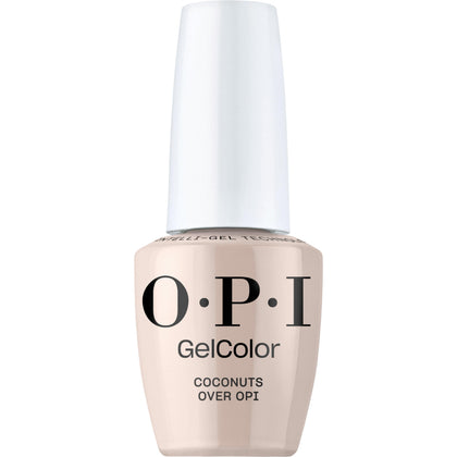 OPI GelColor Coconuts Over OPI gel nail polish front view