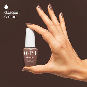 OPI GelColor Espresso Your Inner Self gel nail polish applied on nails