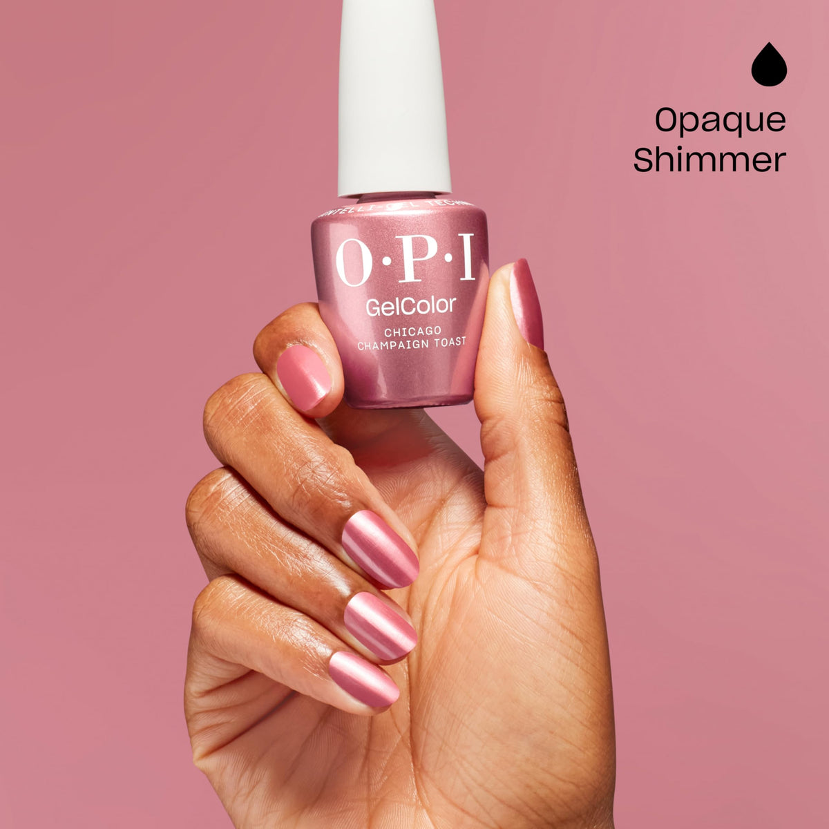 OPI GelColor Gel Nail Polish Chicago Champagne Toast with nail art design
