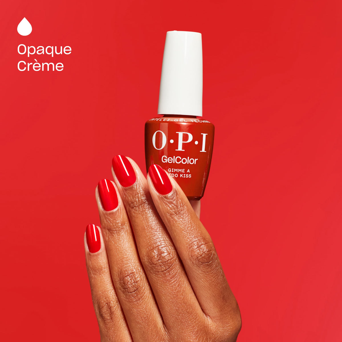 OPI GelColor Gel Nail Polish Gimme a Lido Kiss application on nails