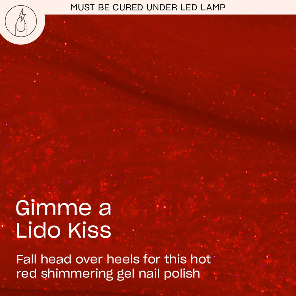 OPI GelColor Gel Nail Polish Gimme a Lido Kiss bottle with red shimmer