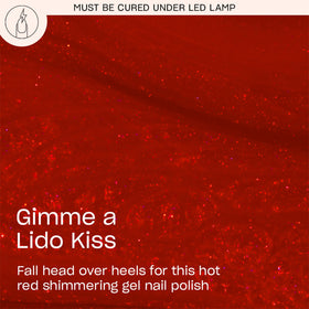 OPI GelColor Gel Nail Polish Gimme a Lido Kiss bottle with red shimmer
