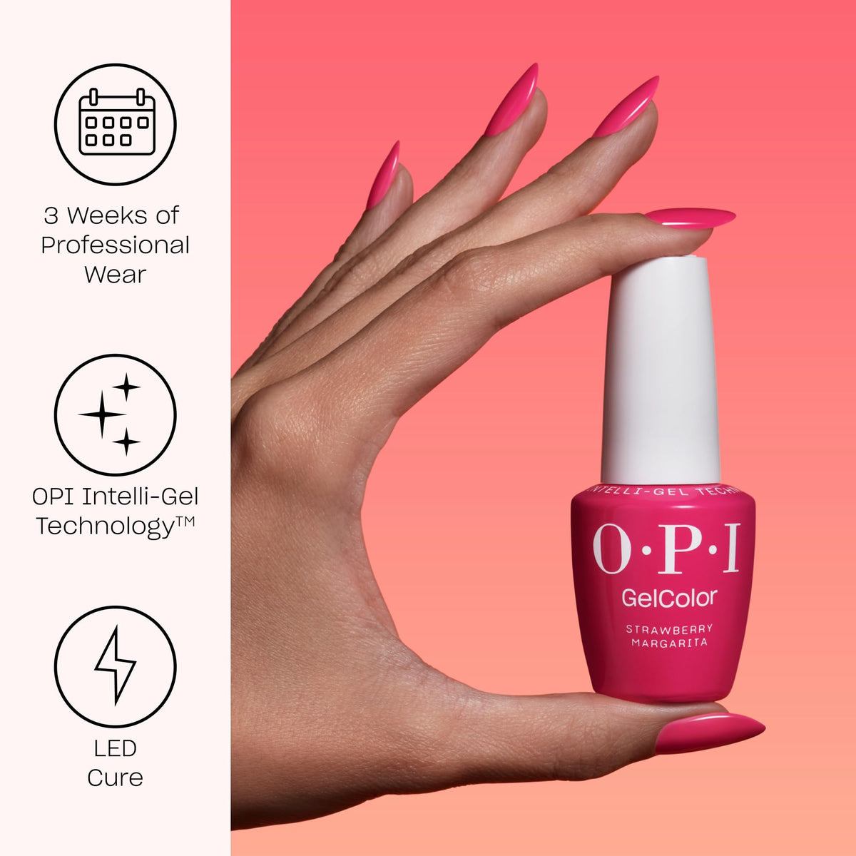 OPI GelColor Gel Nail Polish Glamnesia bottle side view