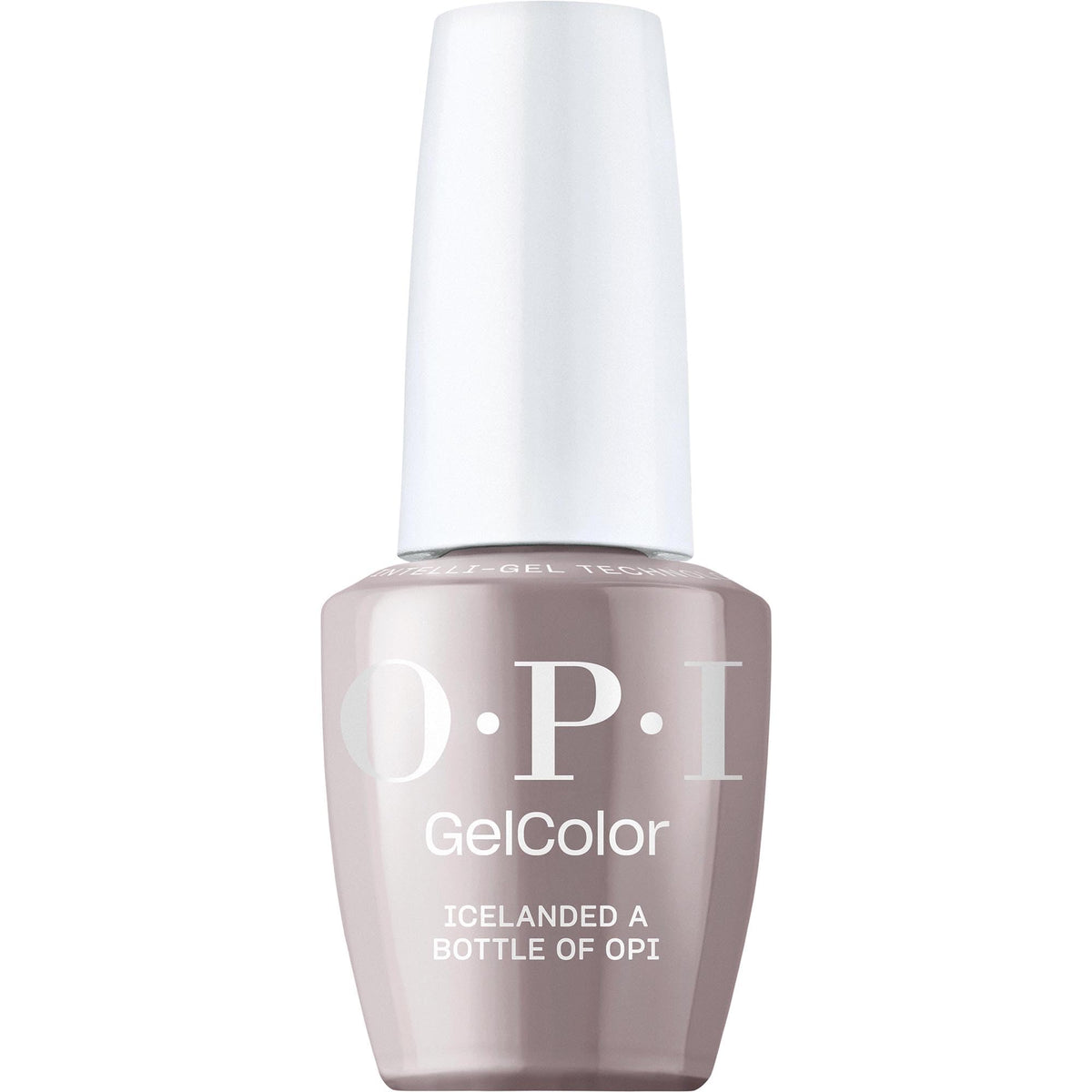 OPI GelColor Gel Nail Polish Icelanded a Bottle of OPI Dark Taupe Beige front view