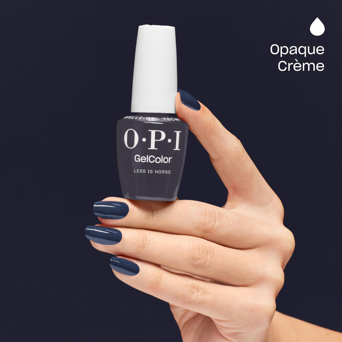 OPI GelColor Gel Nail Polish Less is Norse swatch on nail wheel
