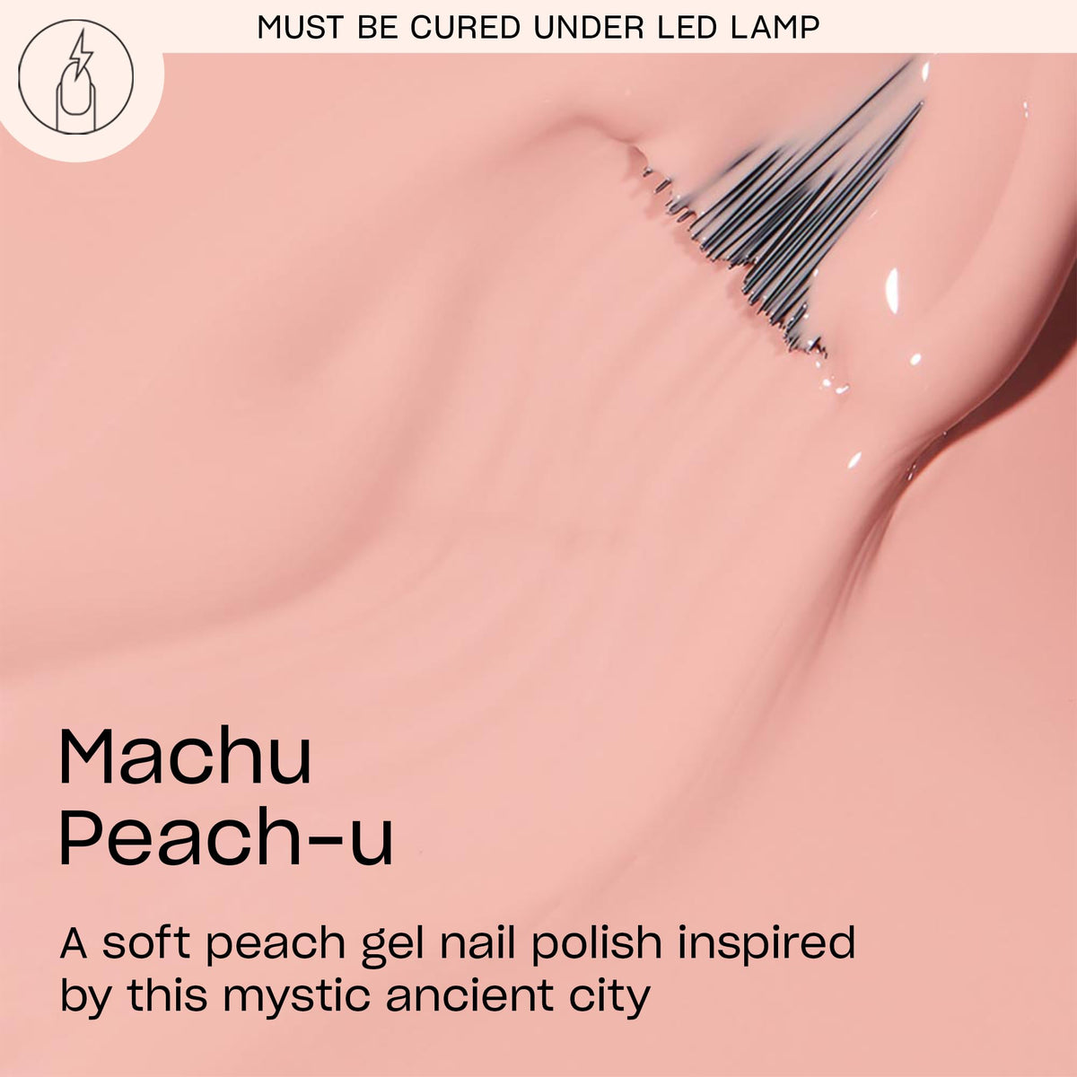 OPI GelColor Gel Nail Polish Machu Peach-u bottle side view