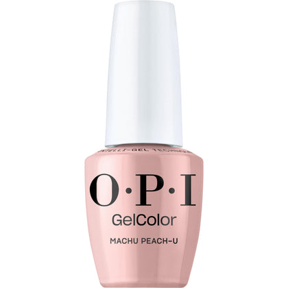 OPI GelColor Gel Nail Polish Machu Peach-u front view