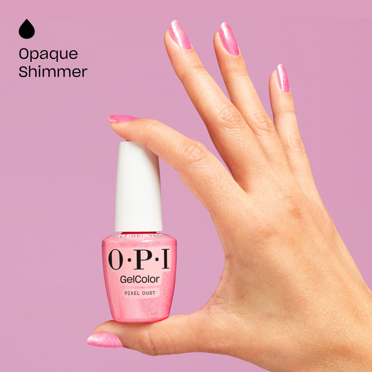 OPI GelColor Gel Nail Polish Pixel Dust application process