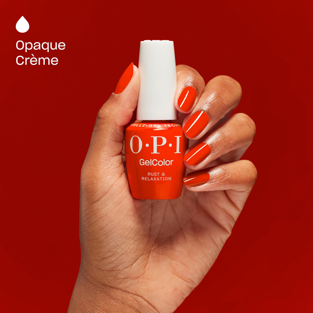 OPI GelColor Gel Nail Polish Rust & Relaxation glossy finish close-up