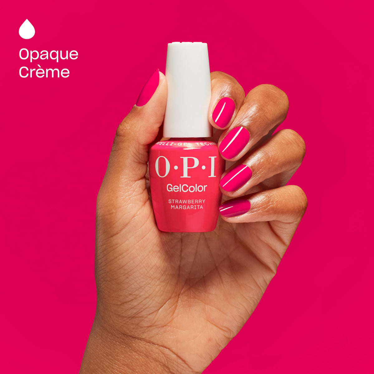 OPI GelColor Gel Nail Polish Strawberry Margarita applied on nails